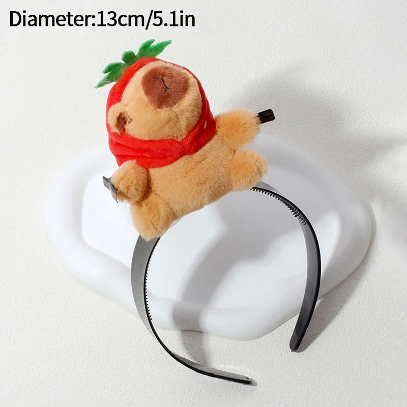 Capybara Plush Headband Hair Clips