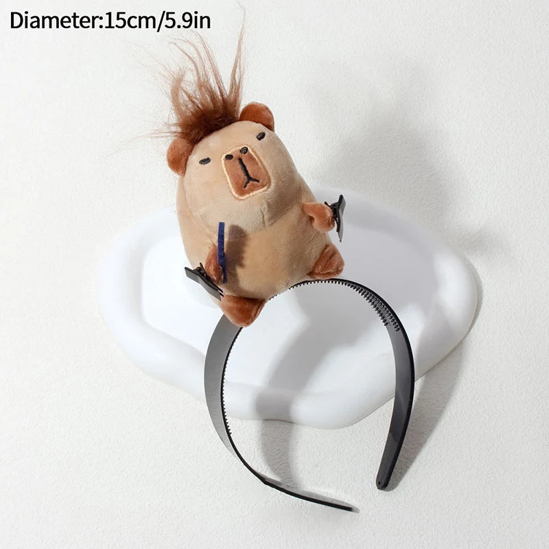Capybara Plush Headband Hair Clips