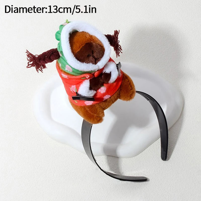 Capybara Plush Headband Hair Clips